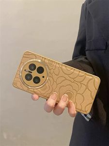 Pour Mate60pro étui de téléphone portable en cuir P40 camélia métal miroir Magic5 protection tout compris - Product Image 2