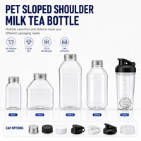 Botella de PET con Hombro Inclinado para Té con Leche, 60ml-1000ml, Botella para Bebidas CN