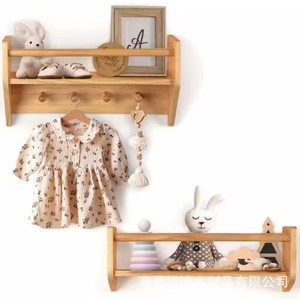 Étagère de rangement murale en bois à 2 niveaux, finition laquée, organiseur de vêtements pour chambre à coucher, salon, décoration intérieure - Product Image 5