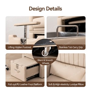 Silla de pedicura Madamcenter de lujo sin plomería, silla de Spa para pies de pedicura no plomada sin tubería, plomería gratis con bañera SS304 - Product Image 5