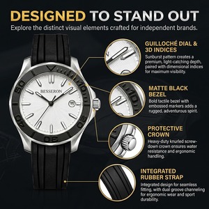Reloj Mecánico Automático para Hombre de Marca Privada, SW200, 42 mm, Acero Inoxidable 316L, Diseño de Esfera y Bisel, Fabricante de Relojes OEM - Product Image 3