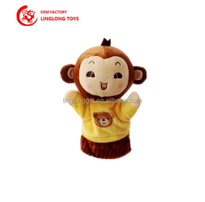 Bonito mono de peluche de dibujos animados, marioneta, apliques, mono relleno, accesorios para contar cuentos, rompecabezas personalizado para padres, juguetes interactivos - Product Image 4