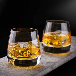 Vidrio soplado <span class=keywords><strong>a</strong></span> mano para Whiskey, vidrio grueso de fondo pesado para anteojos de estilo antiguo, Bourbon, manhatttans, cócteles o Bar - Product Image 1