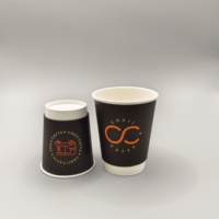 Gobelet à café ou à thé en papier blanc, rose ou noir, personnalisable, jetable, écologique, à double paroi, 8 oz, 10 oz, 16 oz, 20 oz, avec couvercles