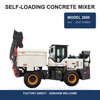 Camion malaxeur à béton 6 roues, mini, mobile, auto-chargeur, à entraînement hydraulique, très demandé pour projets industriels