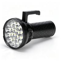 Lampe torche LED puissante 24*NBD7016 300000 Lumens avec ventilateur de refroidissement intégré, rechargeable USB bidirectionnelle, lampe de secours