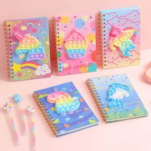 Cuaderno Moderno con Cubierta de Cuero con Diseño de Unicornio, Espiral, Multifuncional, Antiestrés, Impreso, para Estudiantes, Regalo para Niños - Product Image 1