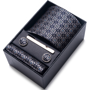 Haute qualité luxe <span class=keywords><strong>cravate</strong></span> ensemble hommes Jacquard poche carré <span class=keywords><strong>cravate</strong></span> ensembles hommes costume accessoires doré Plaid Fit fête - Product Image 5