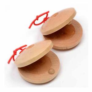 2 paires de <span class=keywords><strong>castagnettes</strong></span> en bois, instrument de percussion musical <span class=keywords><strong>flamenco</strong></span> pour enfants, jouets - Product Image 5