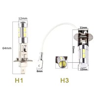 Ampoules LED H1 H3 6000K blanches super lumineuses haute puissance 10-SMD 5630 pour feux de brouillard de voiture, feux de jour DRL, lampe automobile, accessoires de voiture (1 pièce)