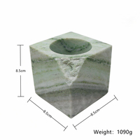 NANWEI Récipient de rangement en marbre de jade glacé naturel, à bords coupés polygonaux, conçu pour l'organisation artistique et l'affichage, qualité supérieure