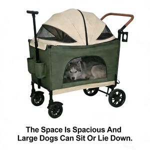 Carrello Pieghevole JXB a 4 Ruote in Oxford per Animali Domestici, Grande Capacità per Cani, Gatti e Piccoli Animali - Carico Massimo 20KG per Viaggi all'Aperto - Product Image 5