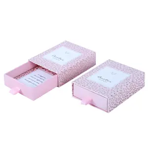 Press On Nail And Lash Packaging Box Custom Pink Diamond Strip Eye Lash Packaging Box