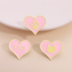 Mignon Rose Coeur Animal pour Amour Émail Broche Broche "Adopt Don't Shop" Broche pour Vestes Sacs Métal Artisanat - Product Image 1