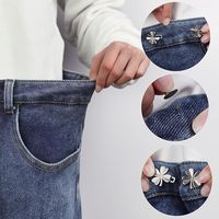 Boutons de jeans sans couture, simples, détachables, plaqués sans nickel, à motif floral et logo en relief, pour rétrécir instantanément les jeans