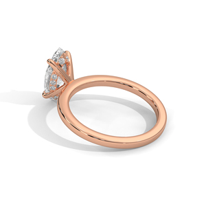 แหวนหมั้นเพชรทรงมาร์คีส์สั่งทำพิเศษ ดีไซน์คลาสสิก เพชรเลี้ยงในห้องปฏิบัติการ ตัวเรือนทองคำแท้ 10k 14k สีโรสโกลด์ ประดับด้วยวงแหวนรอบเพชรแบบซ่อน หรูหราสำหรับงานแต่งงาน - Product Image 2