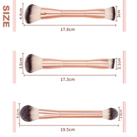 Pinceau à poudre plat double face de luxe Mauri, manche de haute qualité, pinceaux à poudre et à fond de teint double face pour le visage