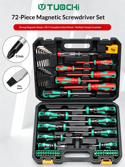 Electricians Multi-Functional Screwdriver Set Repair Tool Kit Precision Torx Phillips/Flathead Screwdrivers Chromium-Vanadium