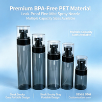 Tutup Botol Semprot Busa PET Hitam Kustom 60ml/100ml/120ml untuk Sampo, Losion, Kosmetik, Perawatan Kulit, Serum, Sablon Sutra