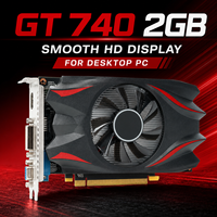 Tarjeta Gráfica GT740 2GB GDDR5 128Bit para Juegos 4K con Doble Ventilador, PCI Express 3.0 X16 DirectX 12, Nueva GPU de Escritorio