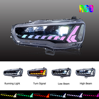 HCMOTIONZ RGB Start up Animation Lampes séquentielles 12V 6000K Phares LED Mitsubishi Lancer 2008-2017 Demon Eyes