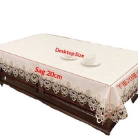 Nappe de salon d'hôtel style nordique à motif géométrique, imperméable, résistante à l'huile, sans lavage requis, avec bordure en dentelle