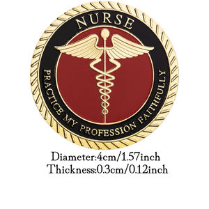 ナース記念コインゴールドメッキナースの祈り医療スタッフチャレンジメダルラッキーギフト - Product Image 3