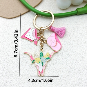 Porte-clés porte-bonheur trèfle en fer à cheval, 30 modèles de cow-boy Cowgirl, porte-bonheur, porte-bonheur porte-clés voiture - Product Image 3