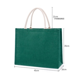 Bolsa de Yute Laminada Reciclada de Colores al por Mayor, Bolsa de Compras de Yute de Lujo Promocional, Bolsa de Mano de Hesse para Supermercado - Product Image 4