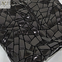 Tissu en velours noir pur à motif géométrique brodé au laser avec sequins pour accessoires et chaussures pour filles - Vente en gros Nanyee Textile