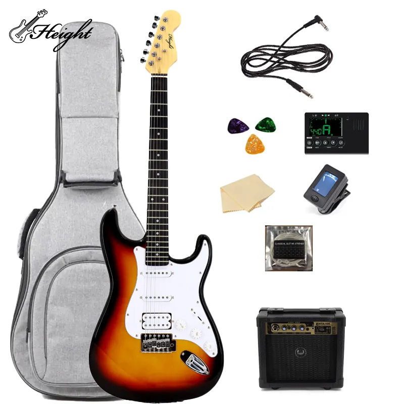 Guitarra electrica 6 Chuỗi rẻ hơn OEM ST Guitar điện rắn Bass gỗ Guitar Điện