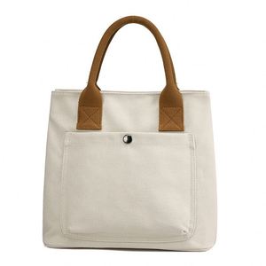 Sac fourre-tout pour femme en toile avec impression de logo personnalisé, élégant et polyvalent, compagnon idéal pour les trajets quotidiens et les aventures de voyage - Product Image 1