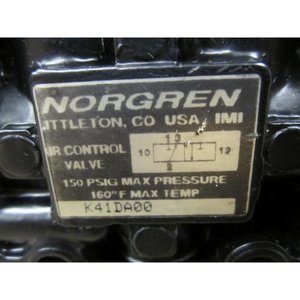 Vanne de commande Norgren K41DA00, ports 1/4 po, 2 positions, pression maximale 150 psi - Product Image 2