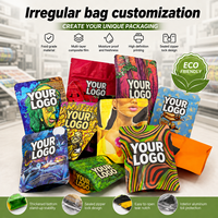 Sacs Mylar personnalisés 3,5g Cali Packs, sacs Mylar découpés sur mesure, sacs d'emballage en plastique anti-odeur, sacs à fermeture éclair holographiques pour fleurs