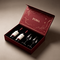 Caja de Regalo de Cartón Magnética de Doble Puerta con Impresión de Logotipo Personalizado, Caja de Papel Premium para Botellas de Licores, Vino, Whisky, Champaña