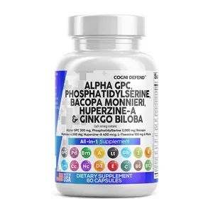 アルファGPCCholineカプセルPhosphatidylserine Bacopa MonnieriGinkgo Biloba Phosphatidylserine強化された脳機能成人