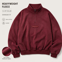Sweat-shirt personnalisé vintage 420 g/m² pour homme, coupe oversize, col zippé, logo patch, lourd, décontracté, streetwear, fabricant de vêtements