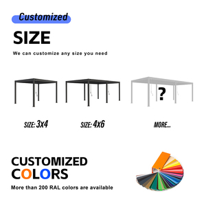 <span class=keywords><strong>Pergola</strong></span> bioclimatique motorisée en aluminium avec toit à lames orientables, conçue comme un gazebo de luxe pour l'extérieur, idéale pour les jardins. - Product Image 4