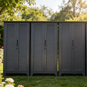 Abri à vélo de jardin, abri de rangement extérieur en métal, acier galvanisé, casier à vélo, maison de rangement extérieure avec 2 portes - Product Image 1