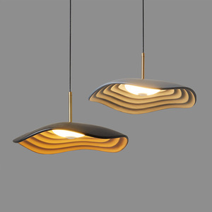 Lustre en résine LED Valentina de style nordique italien pour restaurant, bar, appartement, luminaire de style Wabi-Sabi - Product Image 4