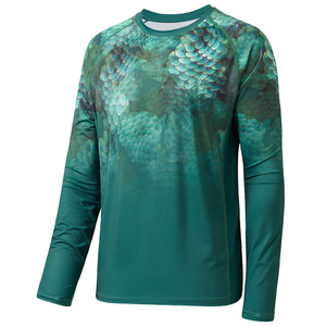 Sublimación personalizada impresión hombres <span class=keywords><strong>Upf</strong></span> 50 + manga larga pesca camisa Camo camisas protección solar secado rápido pesca desgaste Jersey - Product Image 5