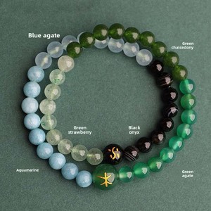 Bracelet unisexe Hisera <span class=keywords><strong>en</strong></span> perles dorées avec design géométrique <span class=keywords><strong>en</strong></span> cristal naturel, style tendance pour cadeaux d'affaires et usage quotidien - Product Image 5