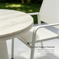 Ensemble de salle à manger rond moderne en tissu pour l'extérieur, table et chaises de patio pour restaurant, cour