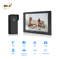 Interphone vidéo sans fil bidirectionnel, électrique filaire, WiFi 1080p, écran LCD TFT 10 pouces, déverrouillage à distance via l'application Tuya pour villa