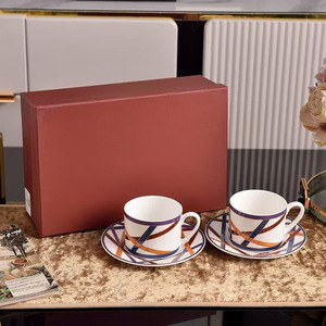 Tasse à café en porcelaine fine haut de gamme, tasse à thé de l'après-midi, tasse à lait classique en mosaïque, coffret cadeau - Product Image 2
