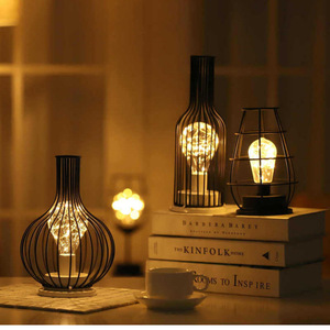Lámpara Nocturna LED Creativa <span class=keywords><strong>de</strong></span> Alambre <span class=keywords><strong>de</strong></span> Cobre Takenoken, Decoración Artesanal <span class=keywords><strong>de</strong></span> Hierro para Botella <span class=keywords><strong>de</strong></span> Vino, Lámpara <span class=keywords><strong>de</strong></span> Mesa para Dormitorio, Luz Cálida Blanca, Luz Festiva - Product Image 2