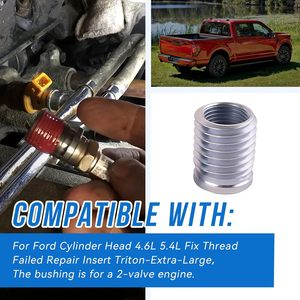 スパークプラグネジ山修復インサートキット M14x1.25 フォード 4.6L 5.4L トリトン 2バルブシリンダーヘッド用 特大サイズ ネジ山の破損を修復 - Product Image 4