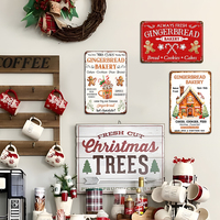 Cartel de chapa de Navidad, cartel de Metal Vintage para sala de estar, decoración de pared para el hogar, cartel de regalo de Año Nuevo de Navidad