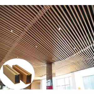 Décor d'intérieur d'hôtel moderne, tube carré en alliage d'aluminium <span class=keywords><strong>100X100</strong></span>, plafond suspendu à lamelles, ignifuge, résistant à l'humidité - Product Image 5