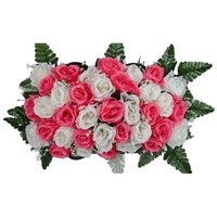 Arrangement floral artificiel en soie faite à la main, bouquet d'offrandes pour le cimetière, offrandes pour la fête des tombes, fleurs artificielles éternelles